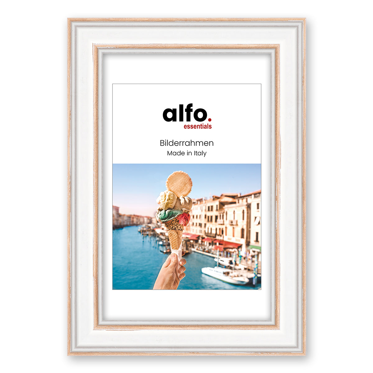 alfo. Florenz 13x18 cm wit, houten fotolijst