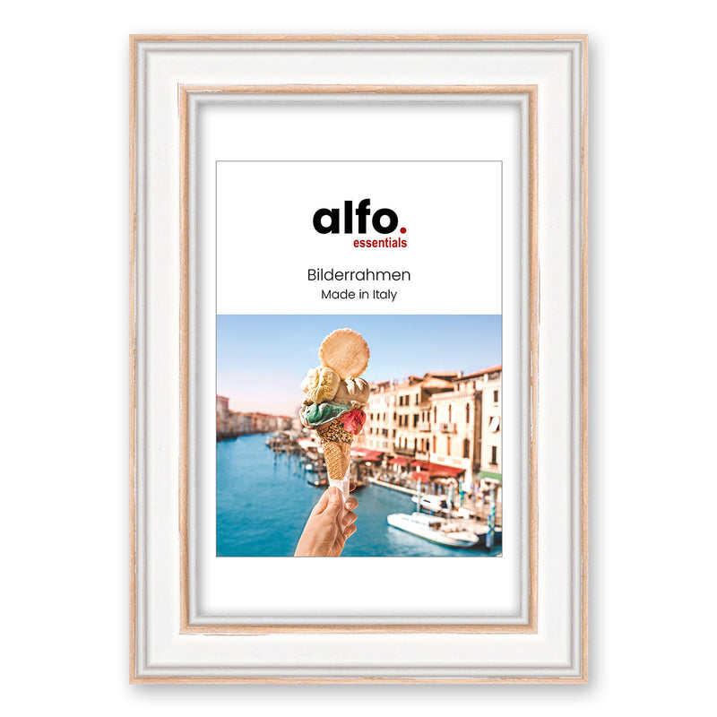alfo. Florenz 15x20 cm wit, houten fotolijst
