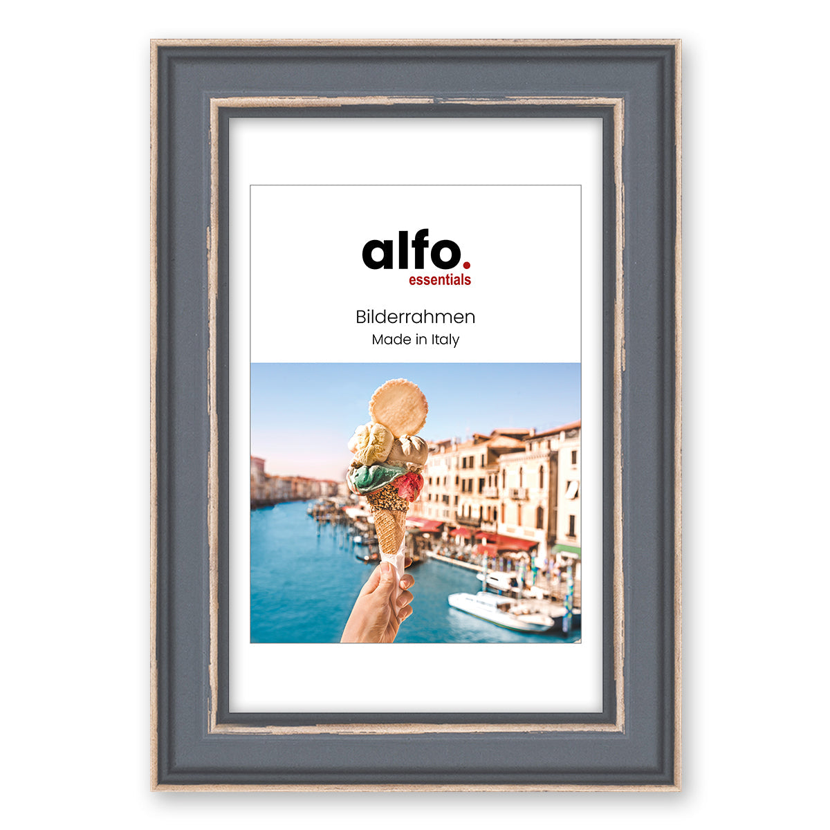 alfo. Florenz 13x18 cm antraciet, houten fotolijst