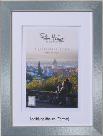 Alfo. Andria 20x30 cm. zilver, met 13x18 cm. Passe-partout (wit), houten fotolijst