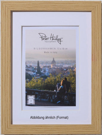 Alfo. Andria 24x30 cm. eiken, met 15x20 cm. Passe-partout (wit), houten fotolijst