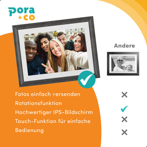 Pora 10"  WF-105T-BR bruin met wit passe-partout [25,7 cm]