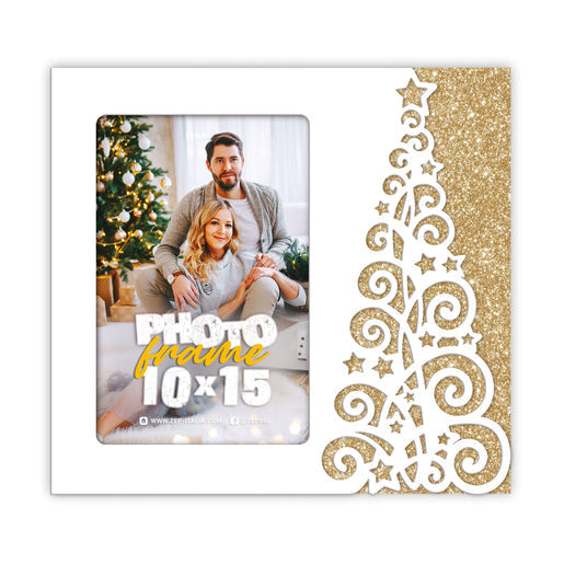 ZEP Lugano houten kerstfotolijst – Wit / Goud – 1