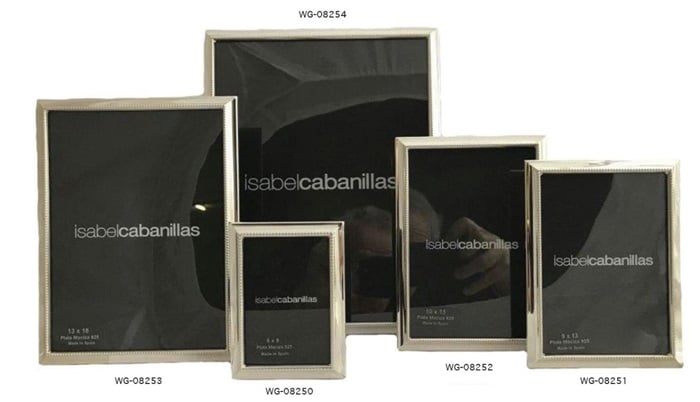 Fotolijst Isabel Cabanillas zilver 925 parelrand 9 x 13 cm. WG-08251