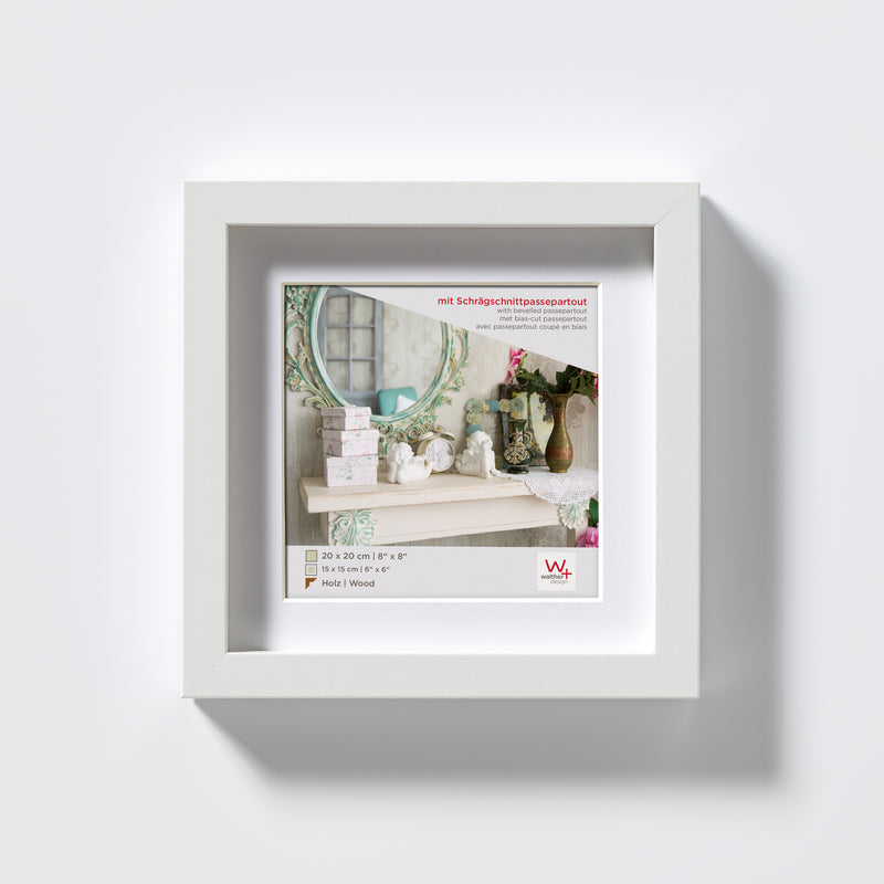 Stockholm 3D houten fotolijst 20x20 wit