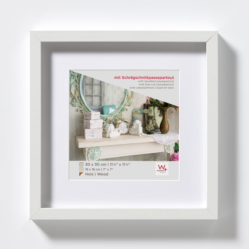 Stockholm 3D houten fotolijst 30x30 wit
