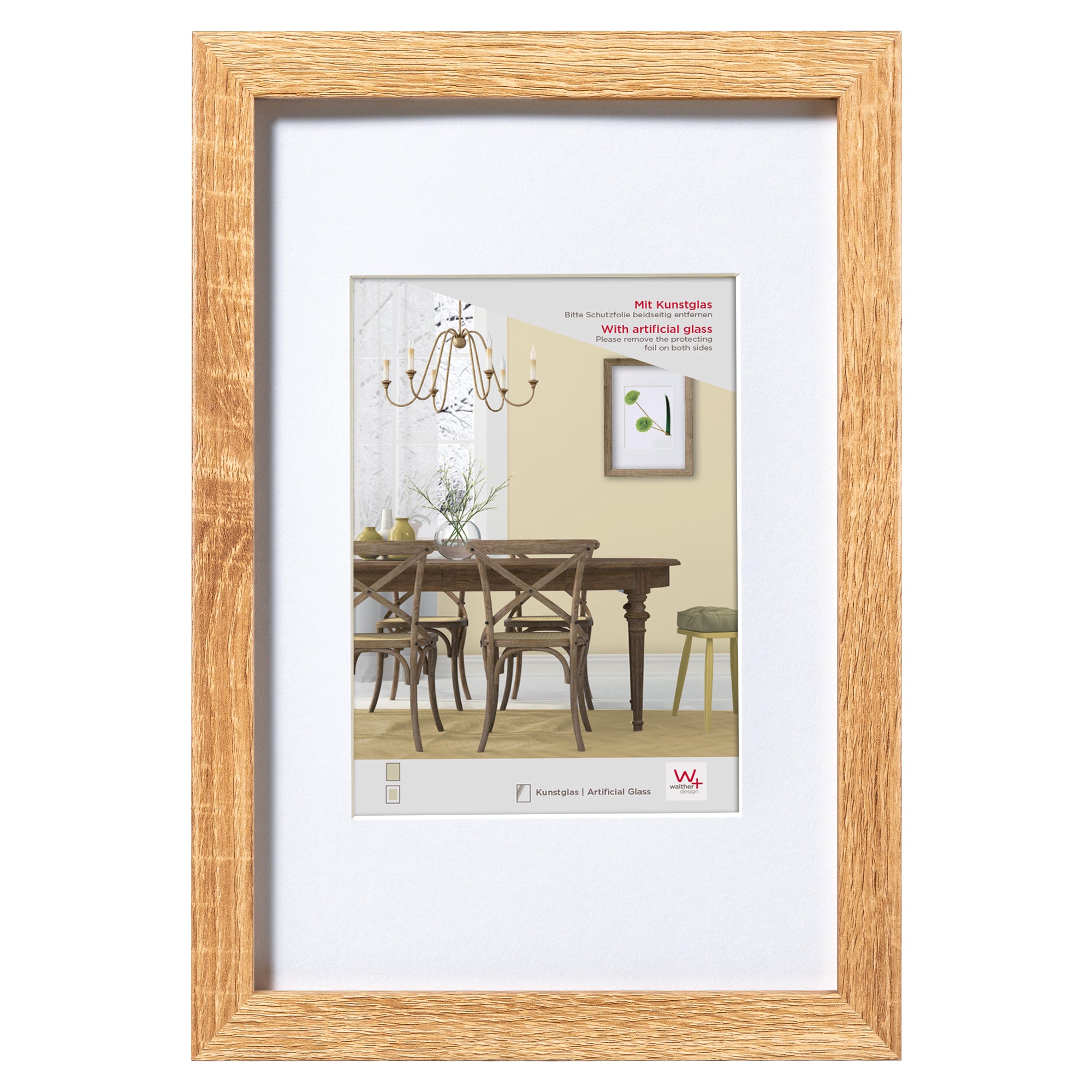 Fiorito houten fotolijst met acryl 30x40 licht eiken