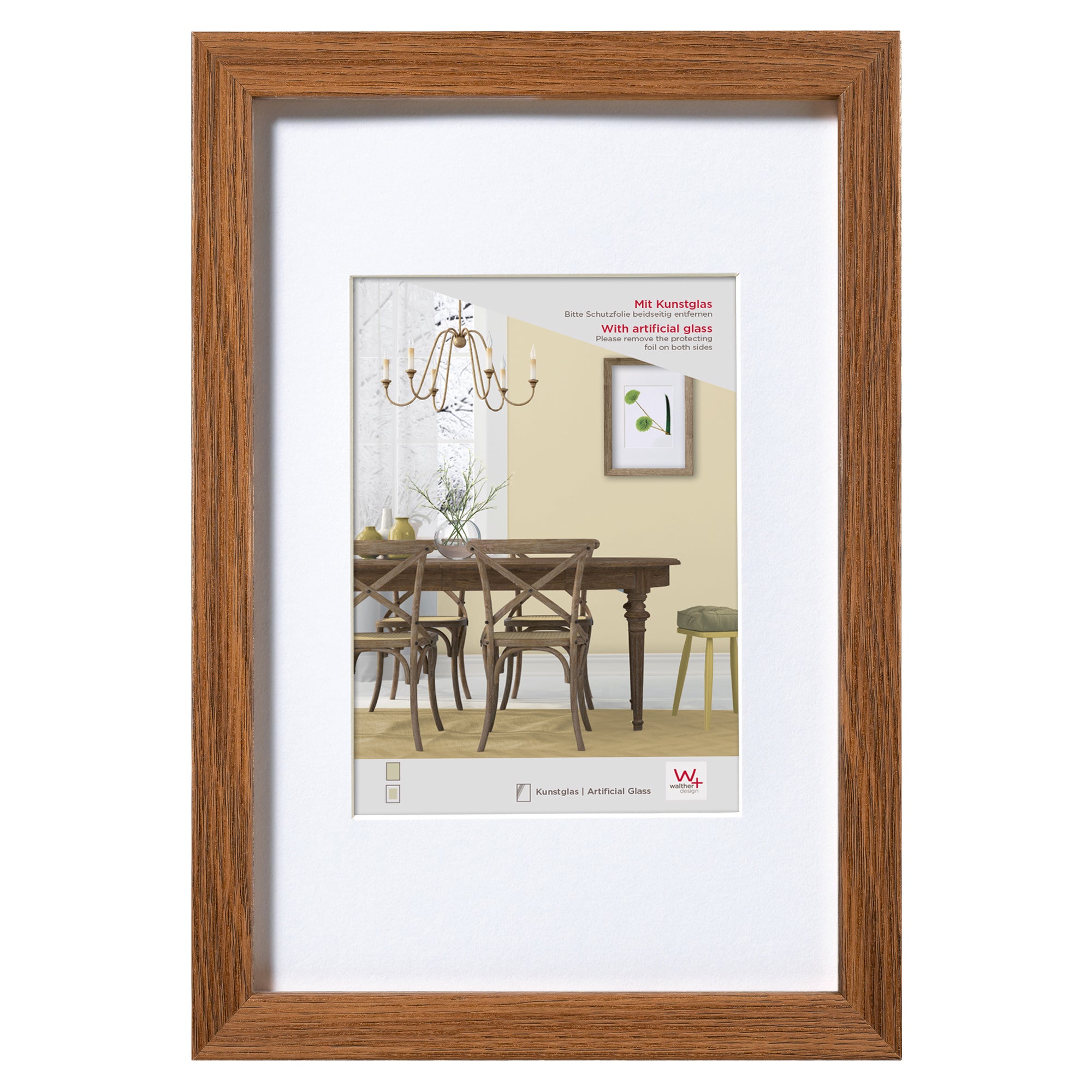 Fiorito houten fotolijst met acryl 30x40 donker eiken
