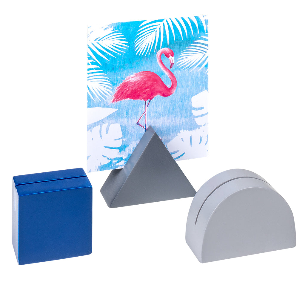 Geometrics wooden picture holder, set of 3