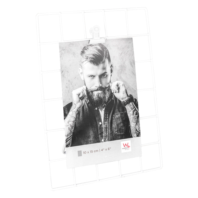 Rod metal grid for 1 photo, white