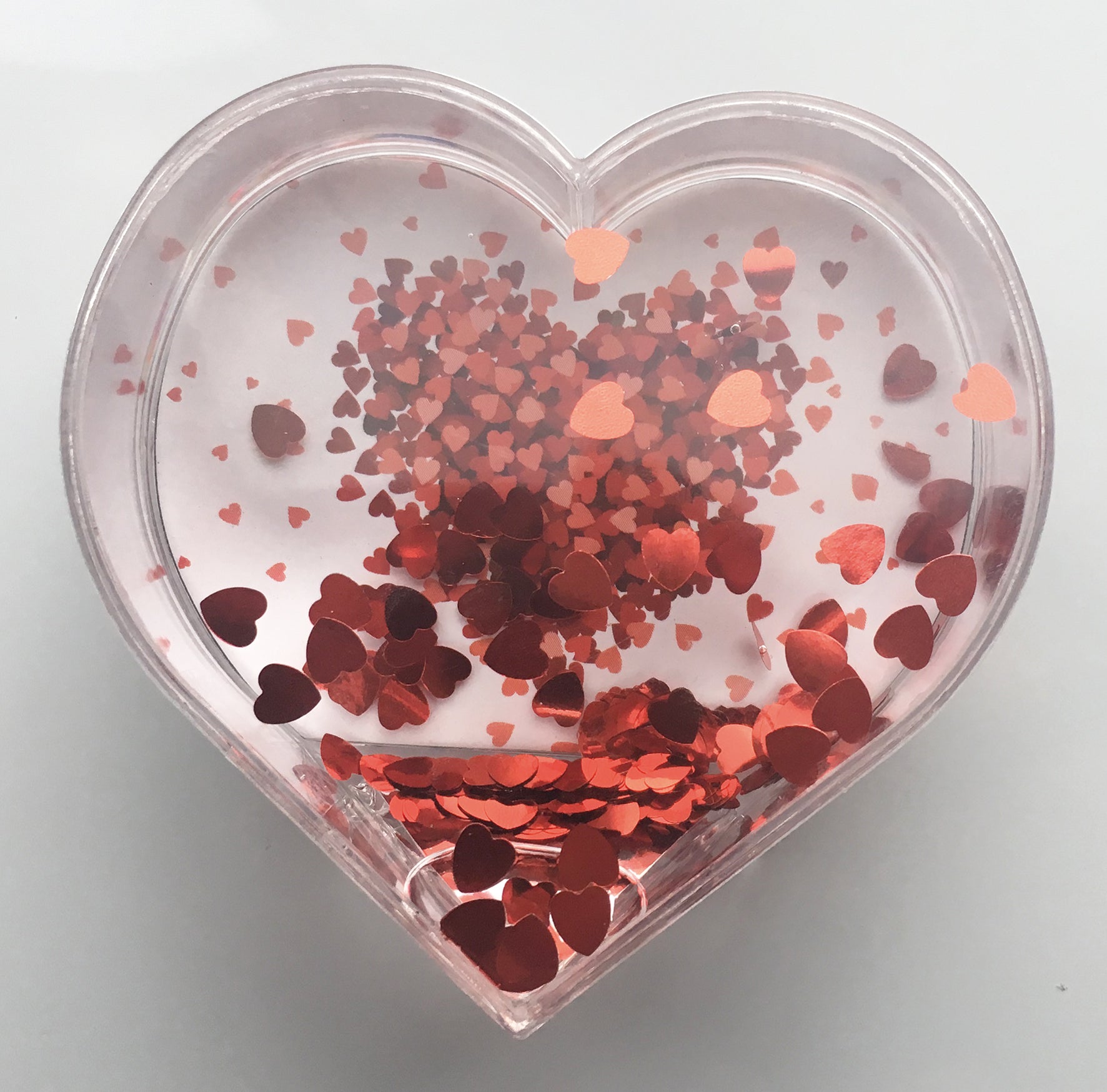 glitter ball heart, 6 p. in display