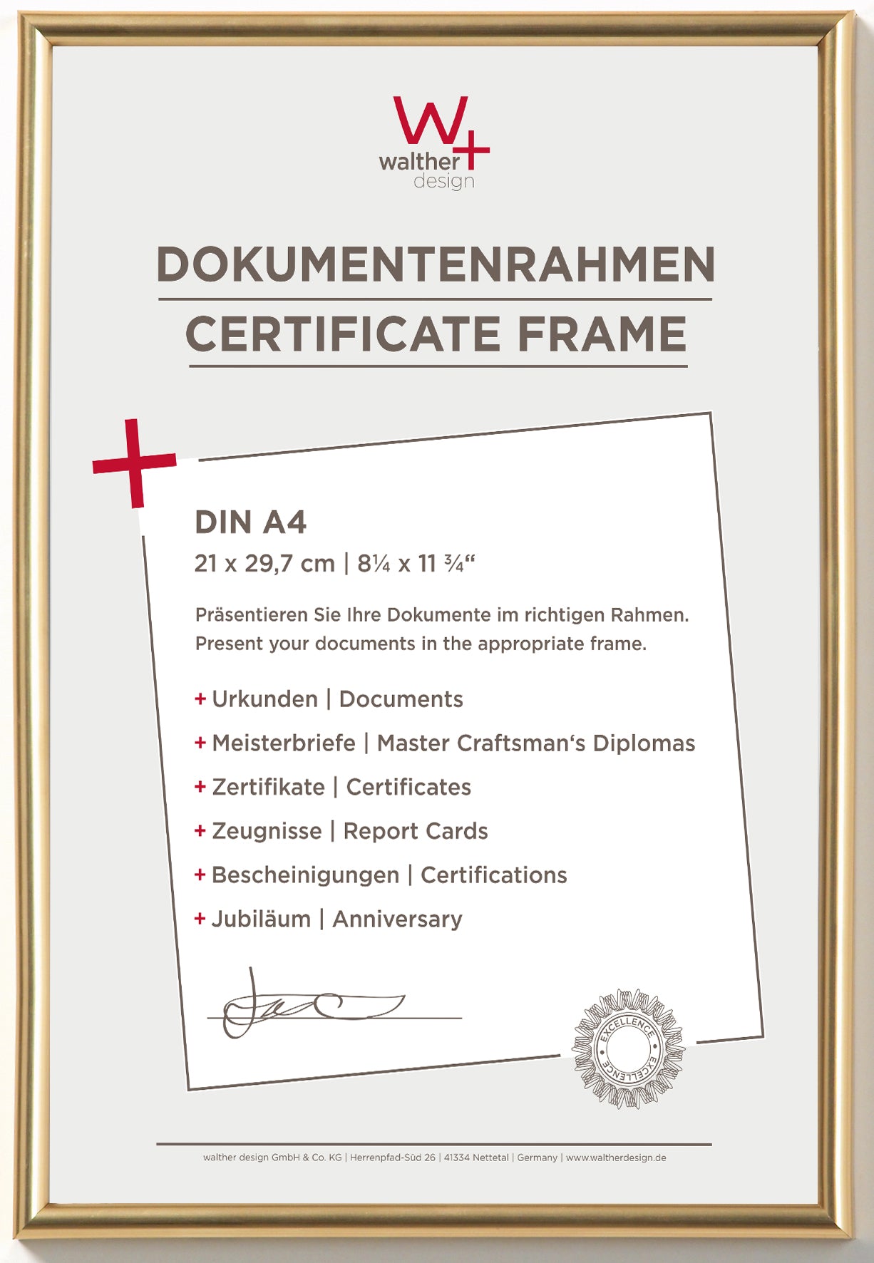 Galeria fotolijst 21x29,7 [A4] goud
