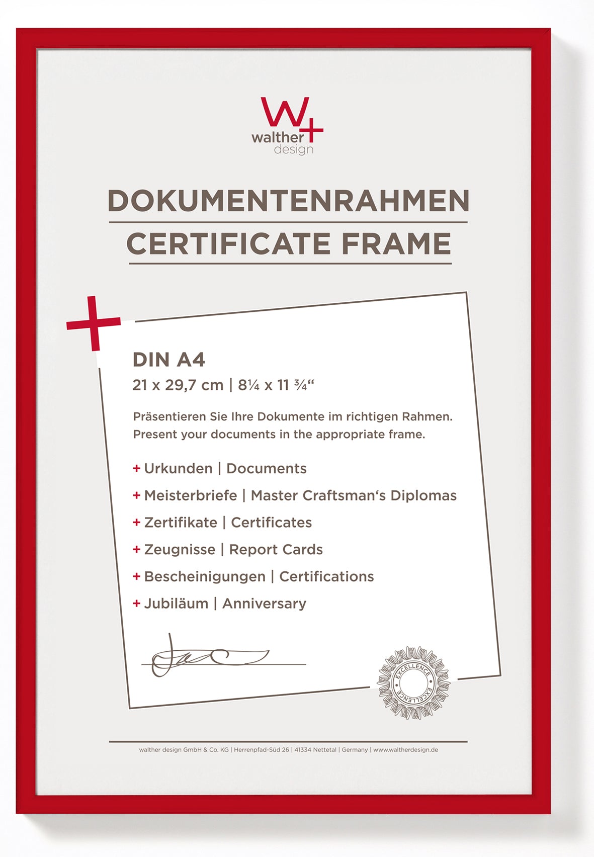 New Lifestyle Kunststof lijst 21x29,7 [A4] rood