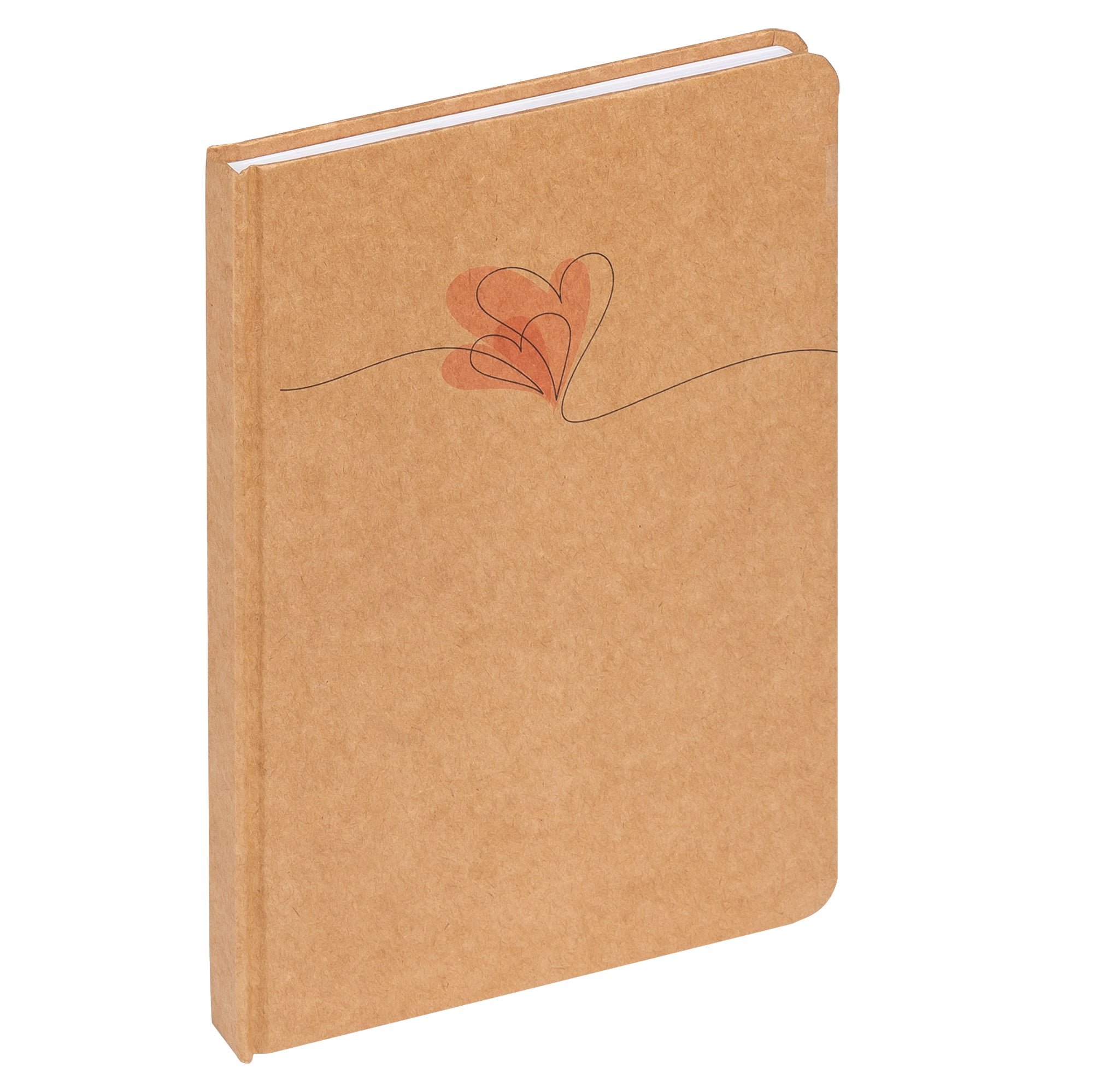 Notebook Heart, A5, brown