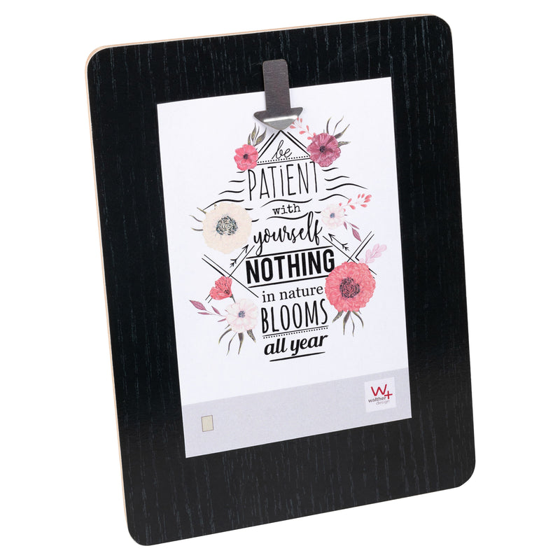 Aimant portrait frame, black, with magnetic clip for 1 ph.