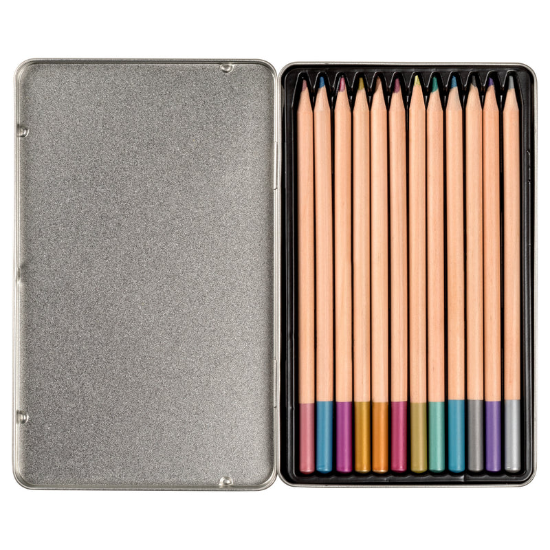Wooden pencils Pimp and Create, 12 p., metallic colors