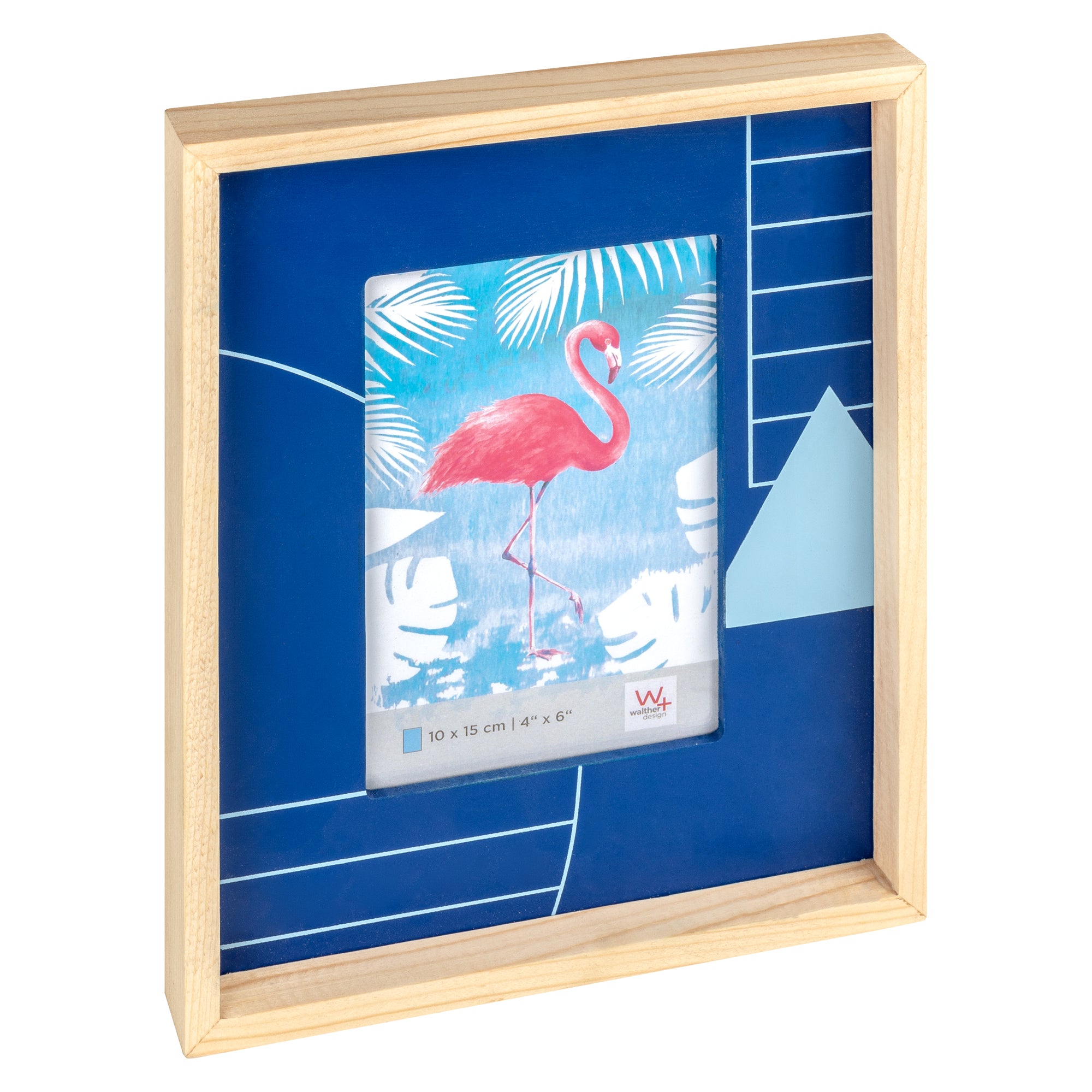 Geometrics portrait frame, 10x15 cm, nature