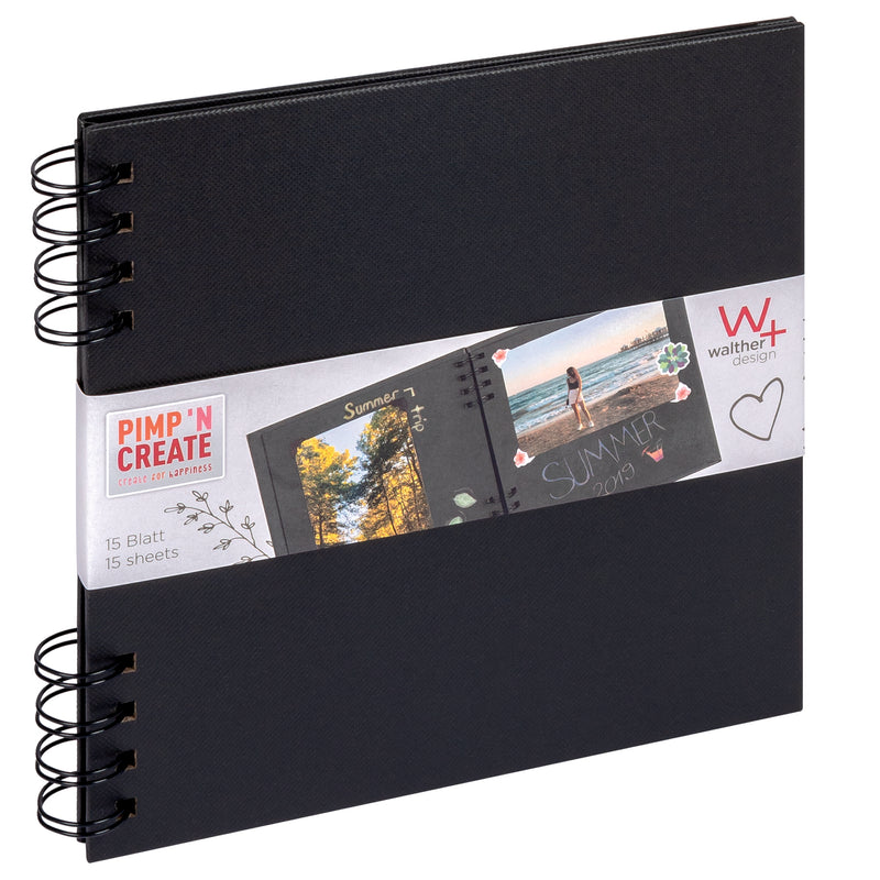 spiral bound album PAC, 19x19 cm, black