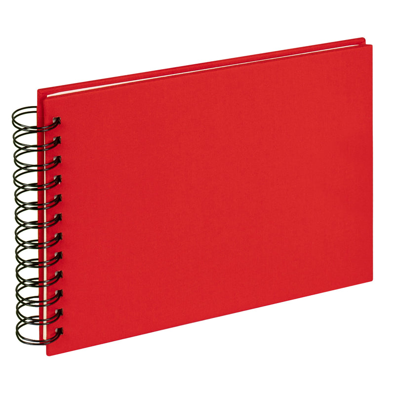 Wire-O linnen album Cloth 23x17 cm rood