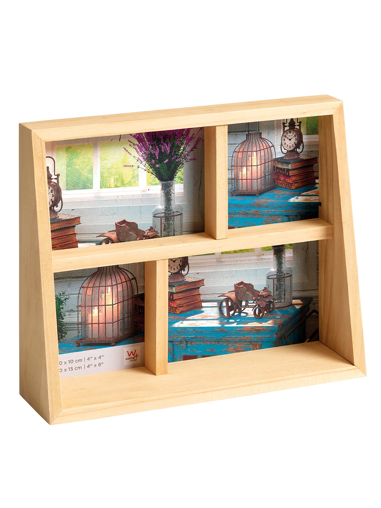 Rustic gallery frame, 2 X 10x15 + 2 X 10x10 cm, nature