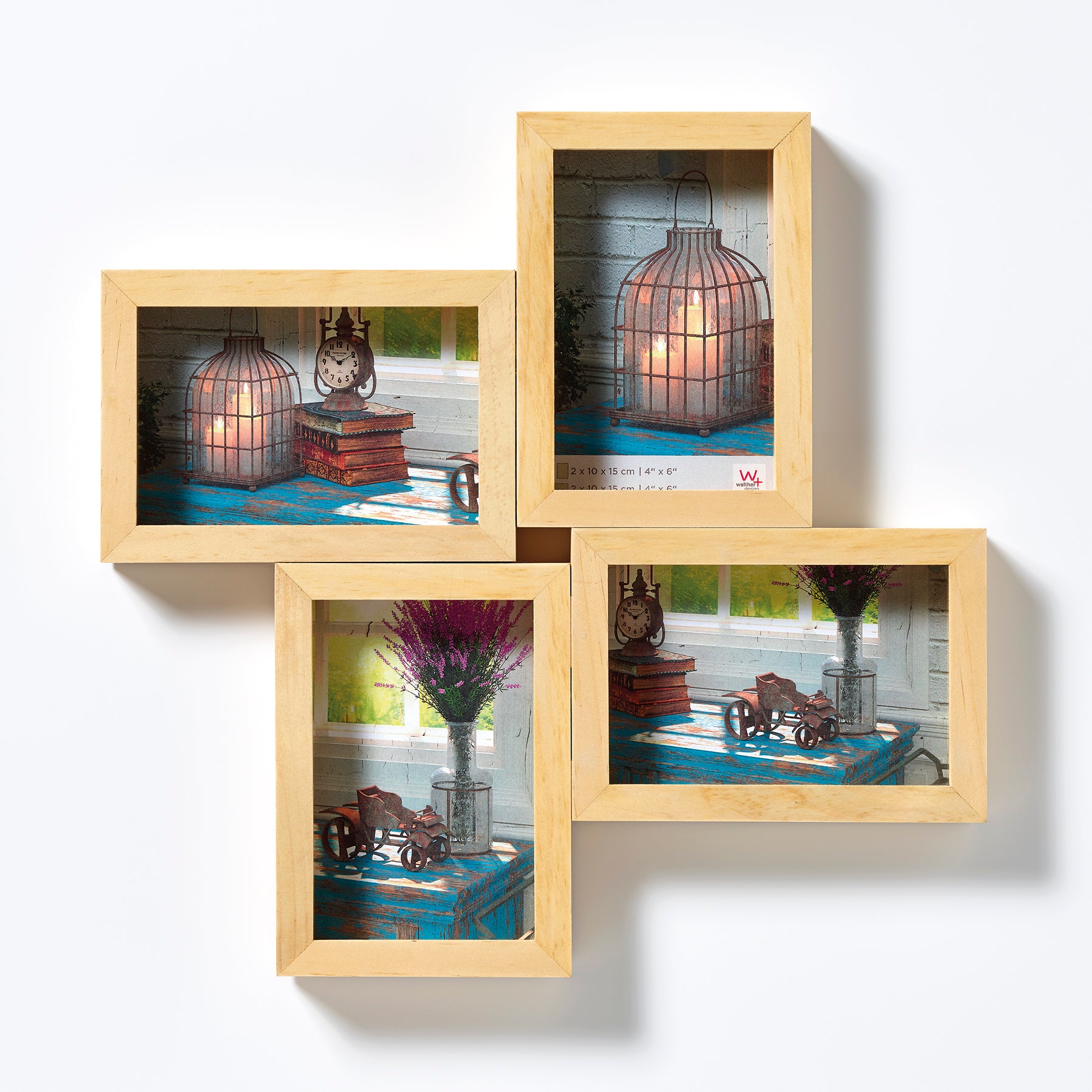 Rustic gallery frame, 4 X 10x15 cm, nature