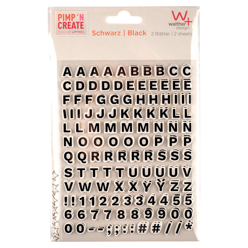 self adhesive letters Pimp and create, black
