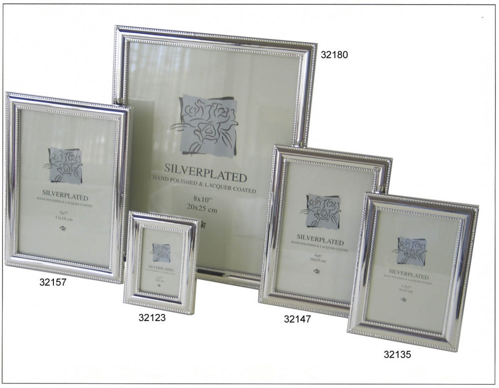 Fotolijst silverplated dubbele parel
