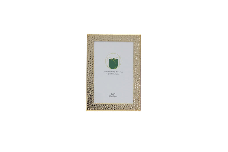 Fotolijst goudkleur hamerslag 10x15cm.