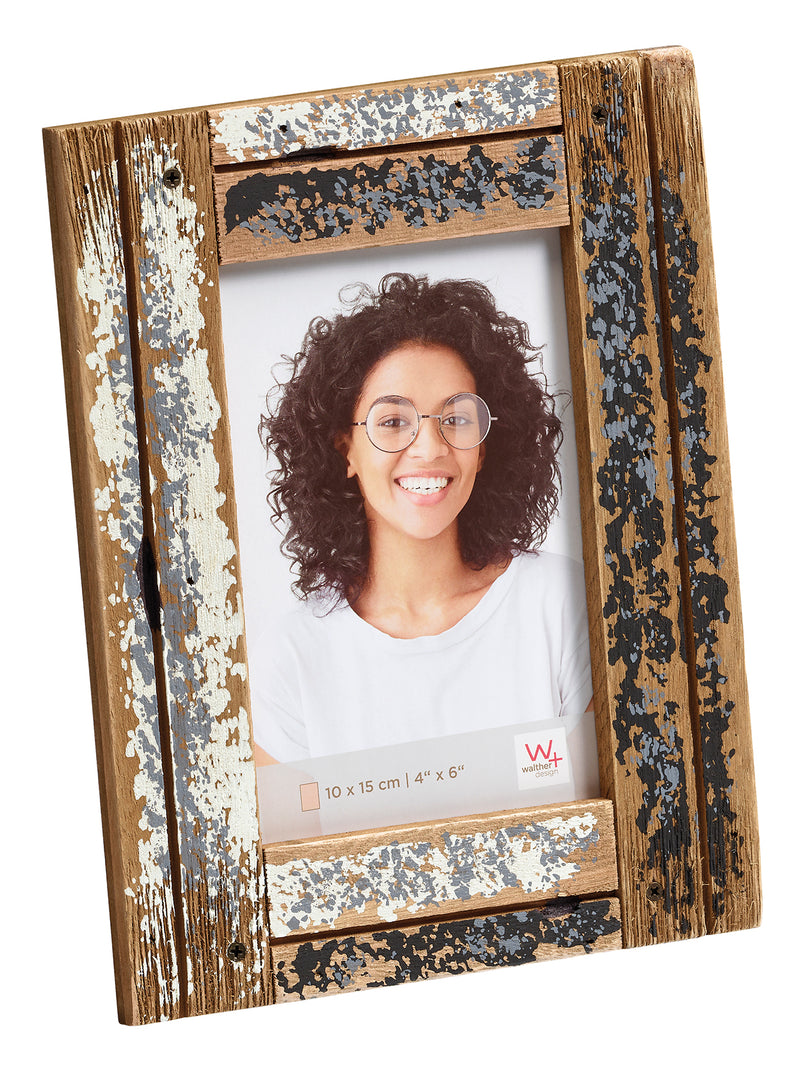 Dupla portretlijst 10x15 creme/blauw