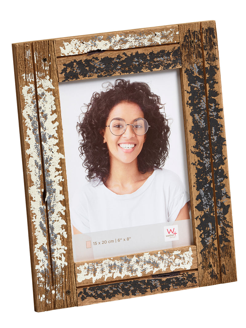 Dupla portretlijst 15x20 creme/blauw