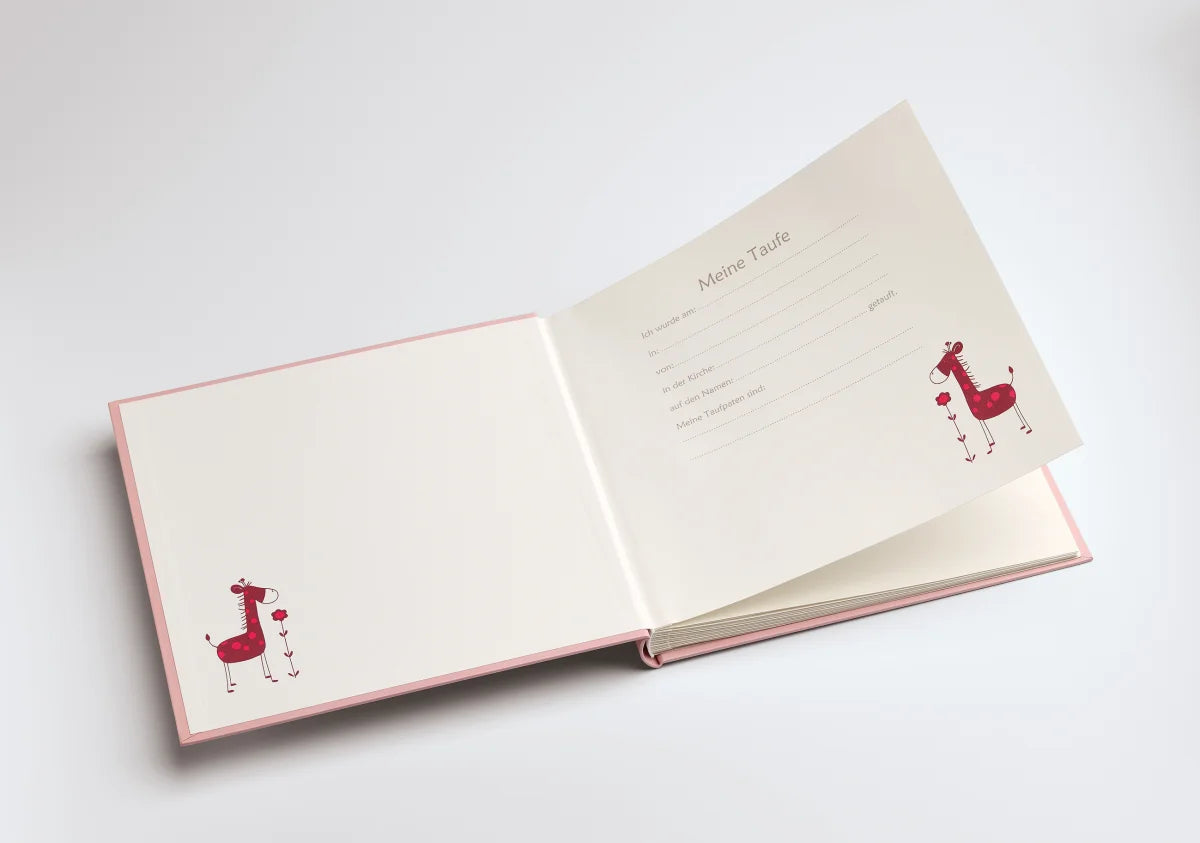 baby album "Meine Taufe" Baby Animal pink [Duitse tekst]
