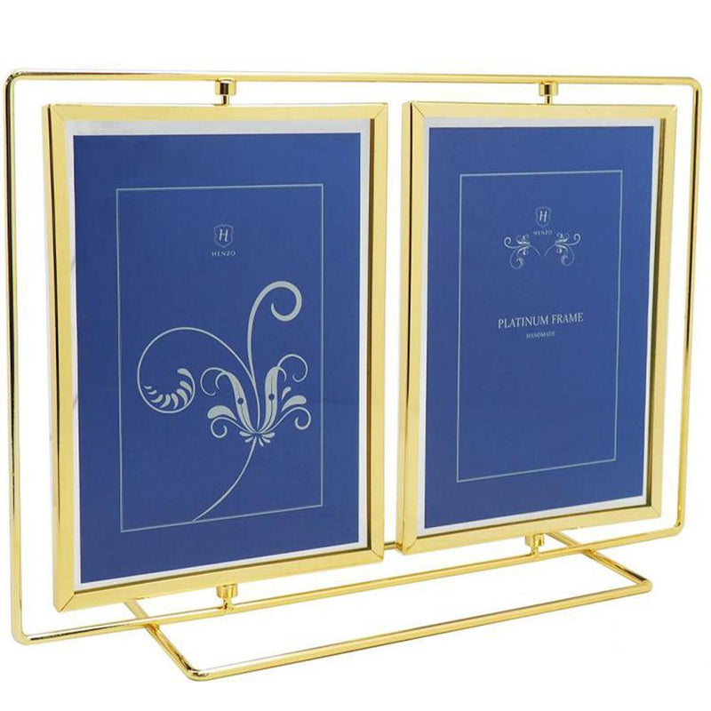 Fotolijst - Henzo - Platinum Double Swing - Collagelijst voor 2 foto's - Fotomaat 10x15 cm - Goud