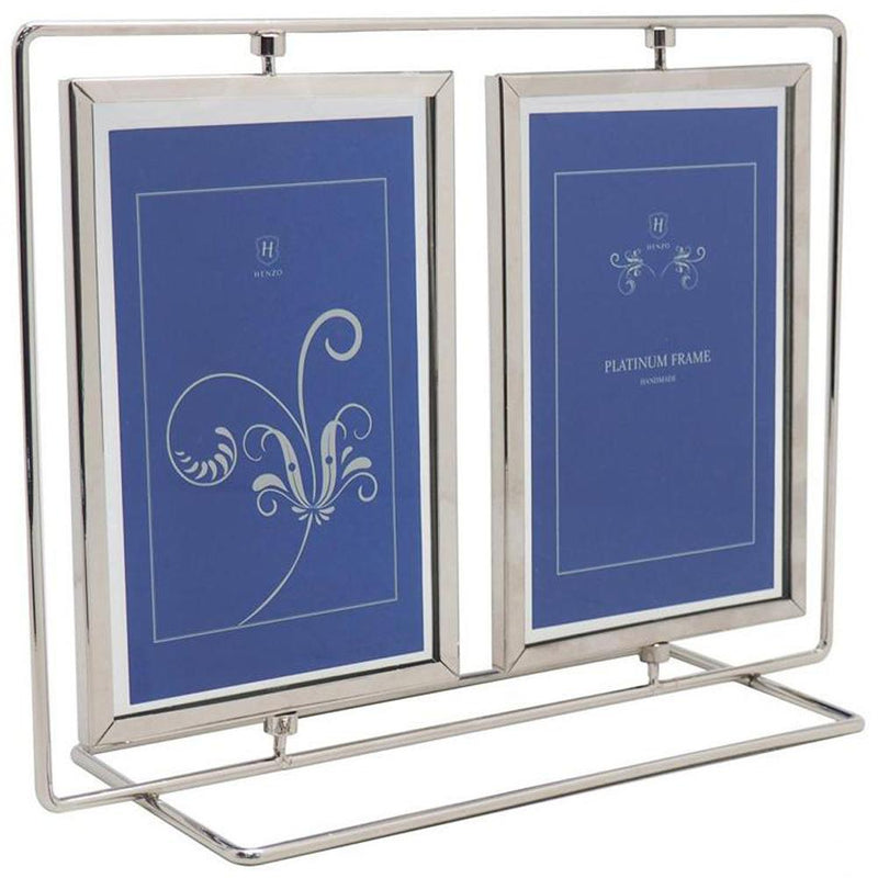 Fotolijst - Henzo - Platinum Double Swing - Collagelijst voor 2 foto's - Fotomaat 10x15 cm - Zilver