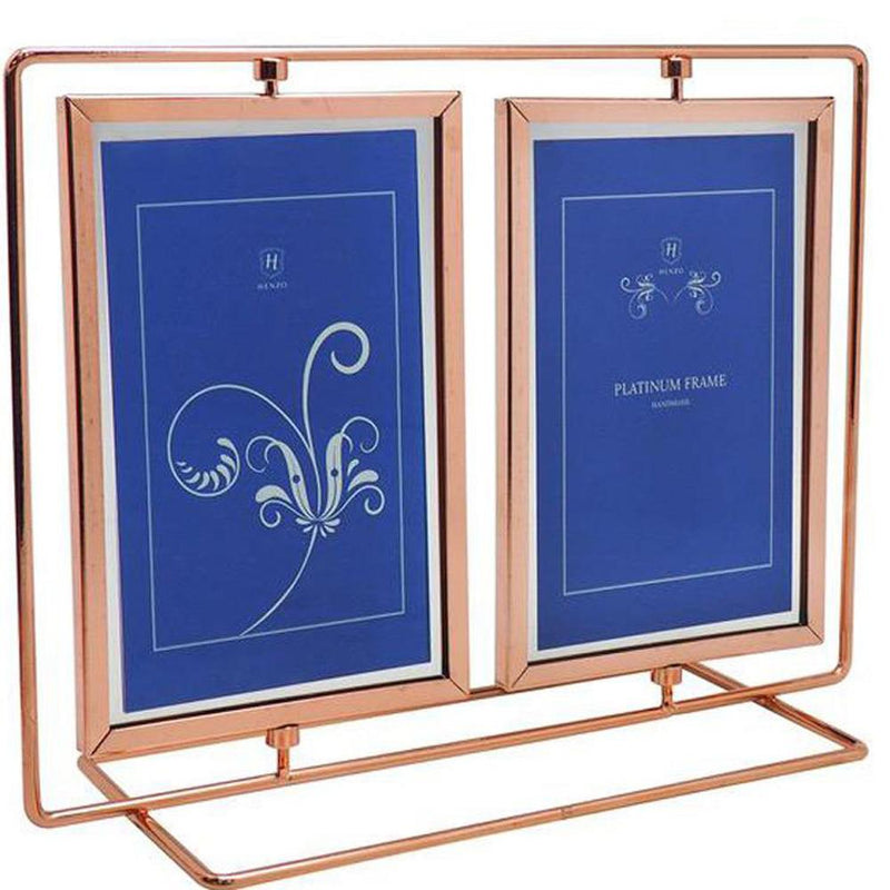 Fotolijst - Henzo - Platinum Double Swing - Collagelijst voor 2 foto's - Fotomaat 13x18 cm - Koper