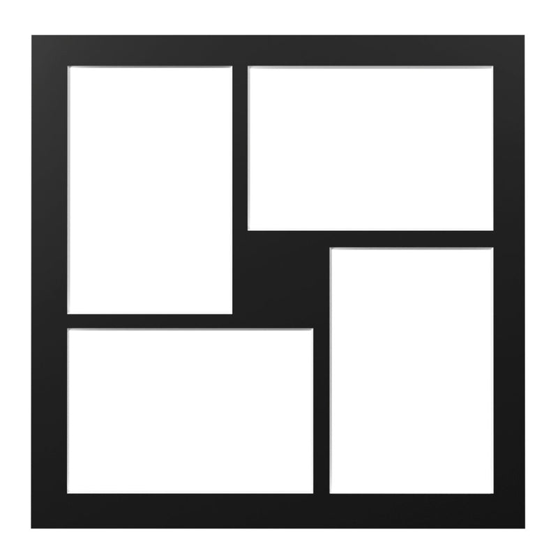 Passe-partout 30x30 met 4 uitsneden 10x15 zwart