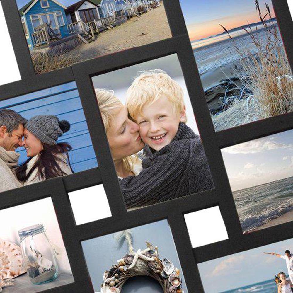 Fotolijst - Henzo - Holiday Gallery - Collagelijst voor 10 foto's - Fotomaat 10x15 cm - Zwart