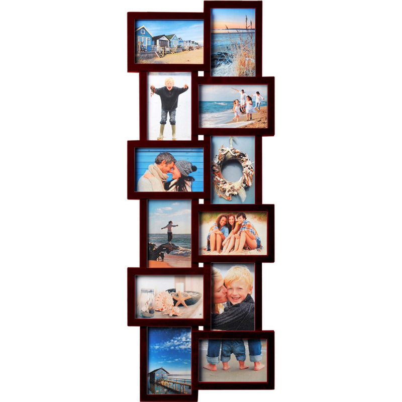 Fotolijst - Henzo - Holiday Gallery - Collagelijst voor 12 foto's - Fotomaat 10x15 cm - Donkerbruin
