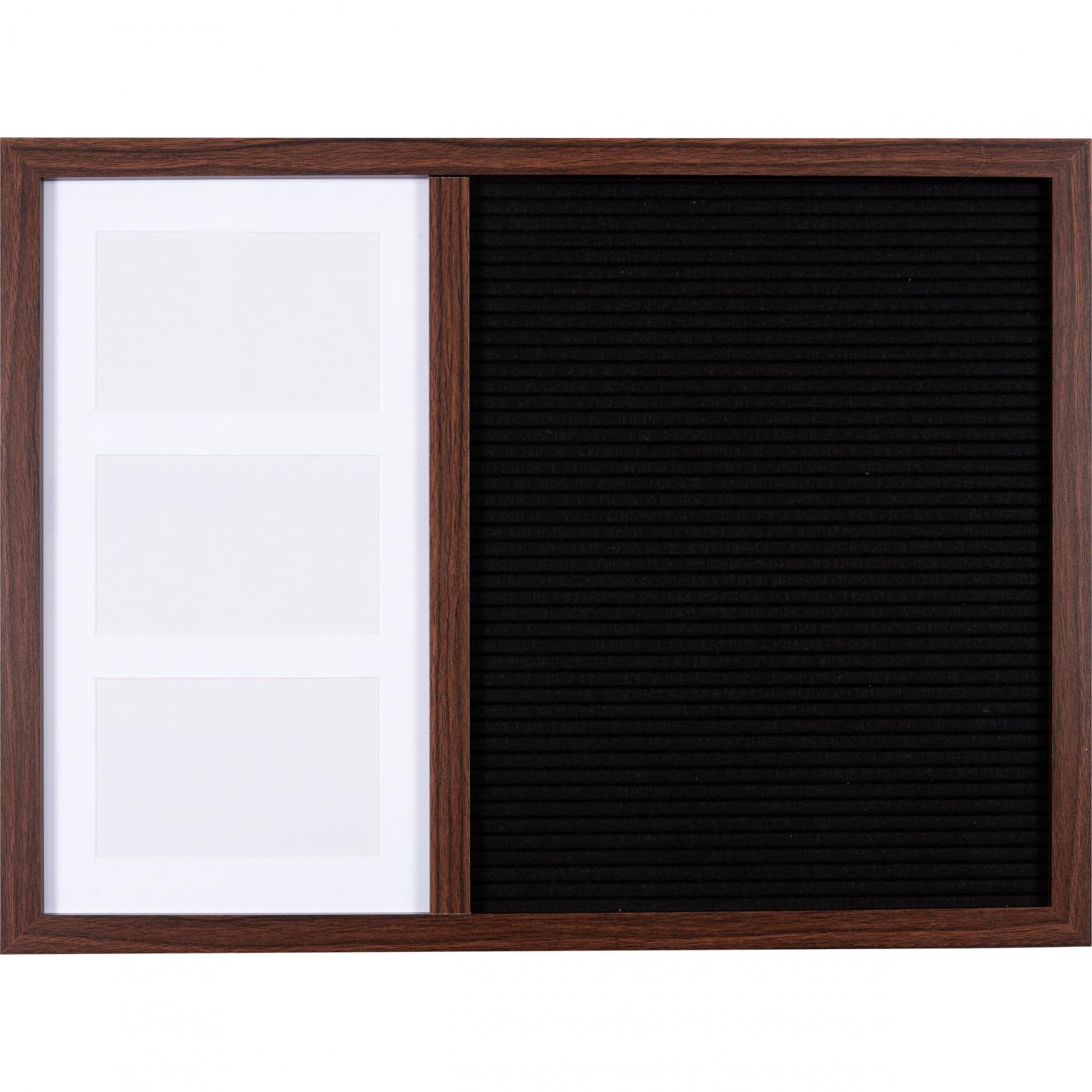 Letterbord - Henzo - Collagelijst voor 3 foto's plus tekst - Donkerbruin