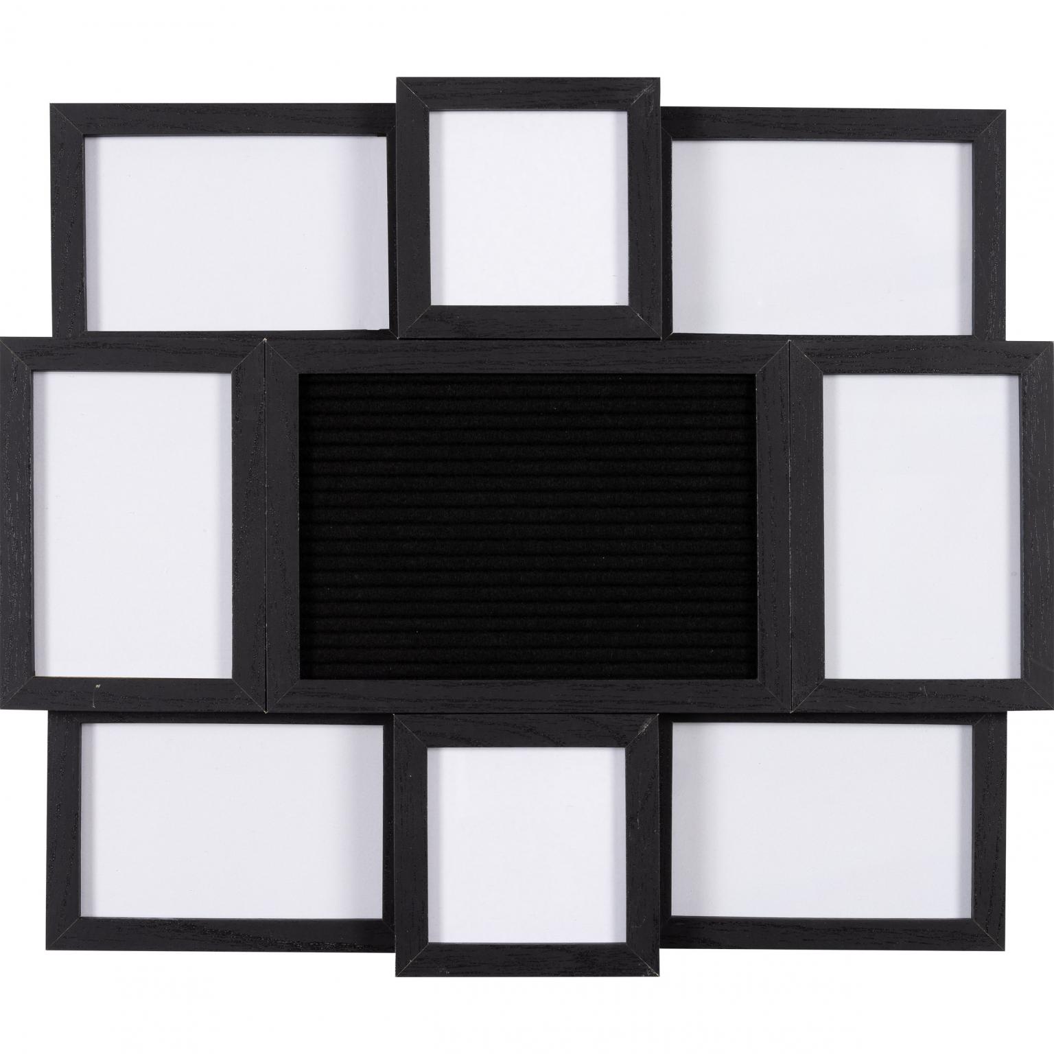 Letterbord - Henzo - Collagelijst voor 8 foto's plus tekst - Zwart