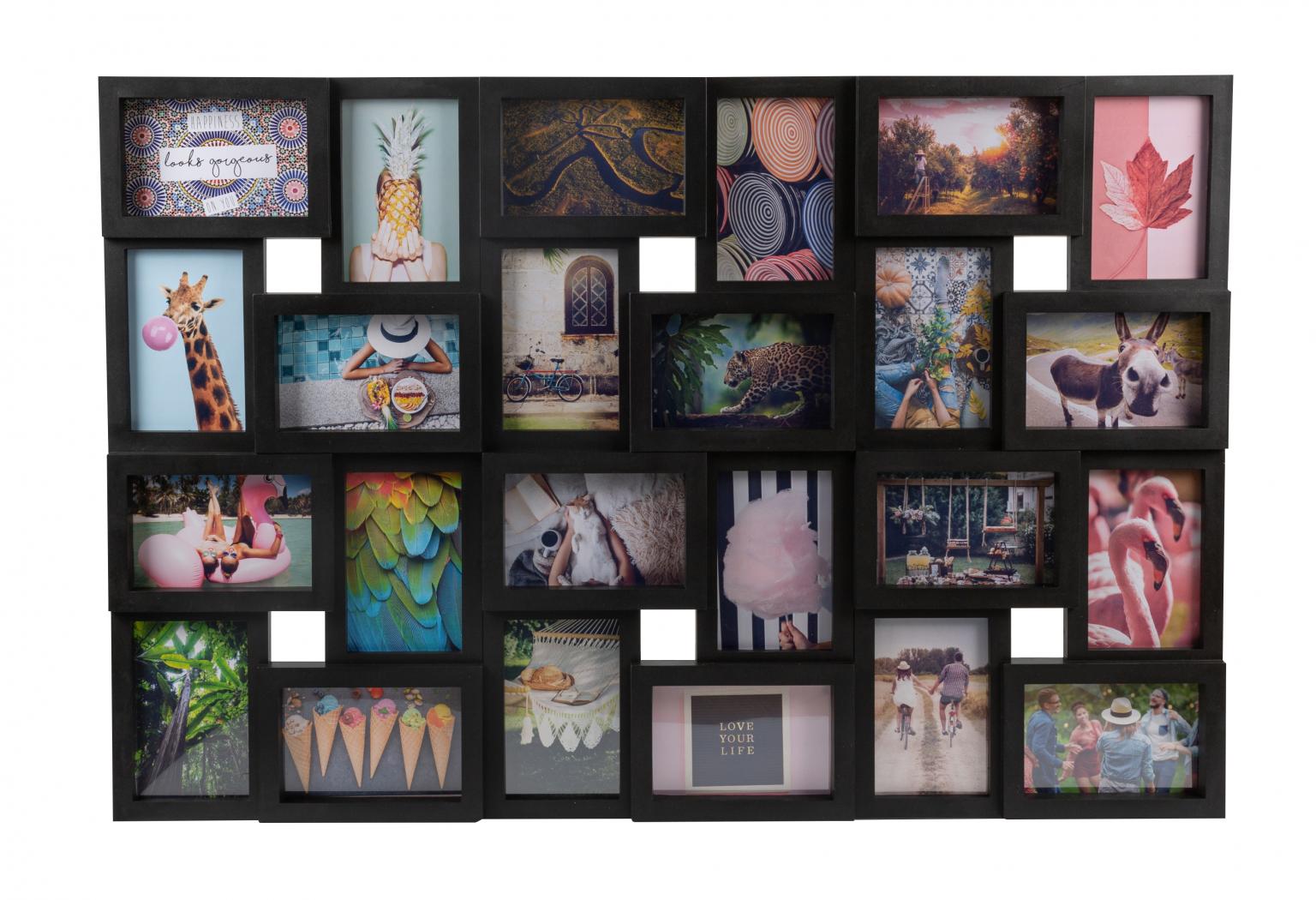 Fotolijst - Henzo - Magnolia Gallery - Collagelijst voor 24 foto's - Fotomaat 10x15 cm - Zwart