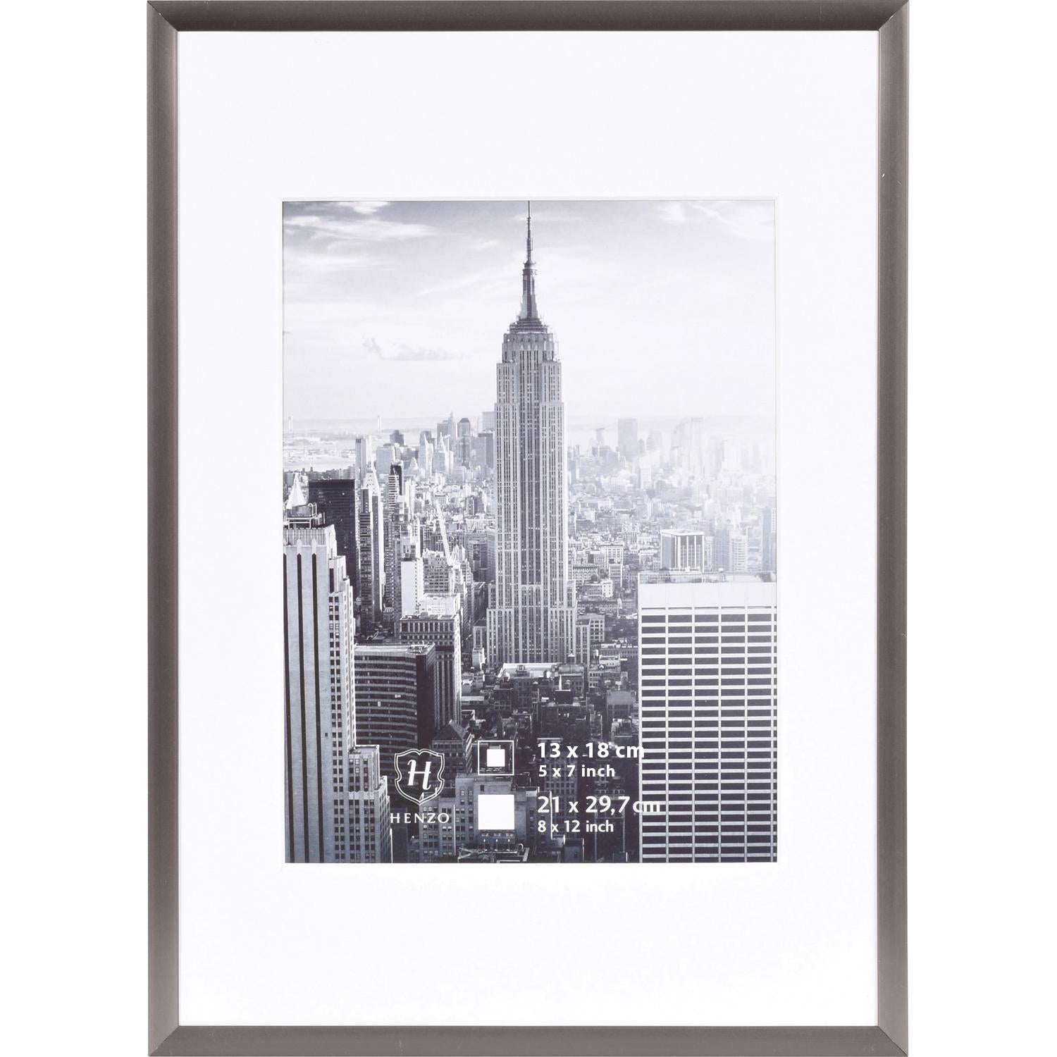 Fotolijst - Henzo - Manhattan - Fotomaat 21x29,7 [A4] Donkergrijs