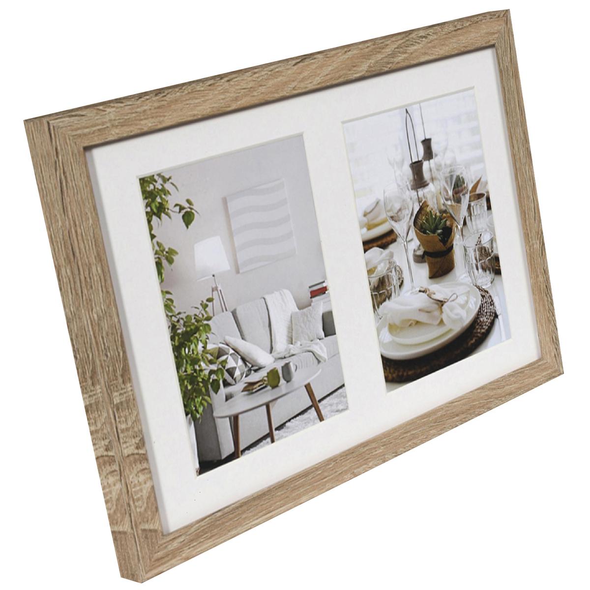 Fotolijst - Henzo - Modern Gallery - Collagelijst voor 2 foto's - Fotomaat 13x18 cm - Lichtbruin