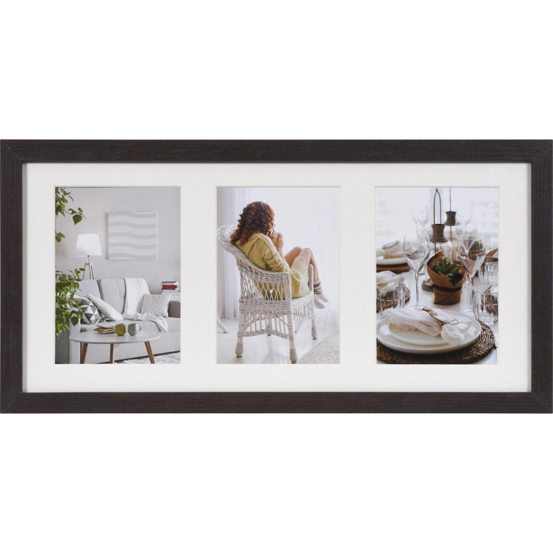 Fotolijst - Henzo - Modern Gallery - Collagelijst voor 3 foto's - Fotomaat 13x18 cm - Donkerbruin