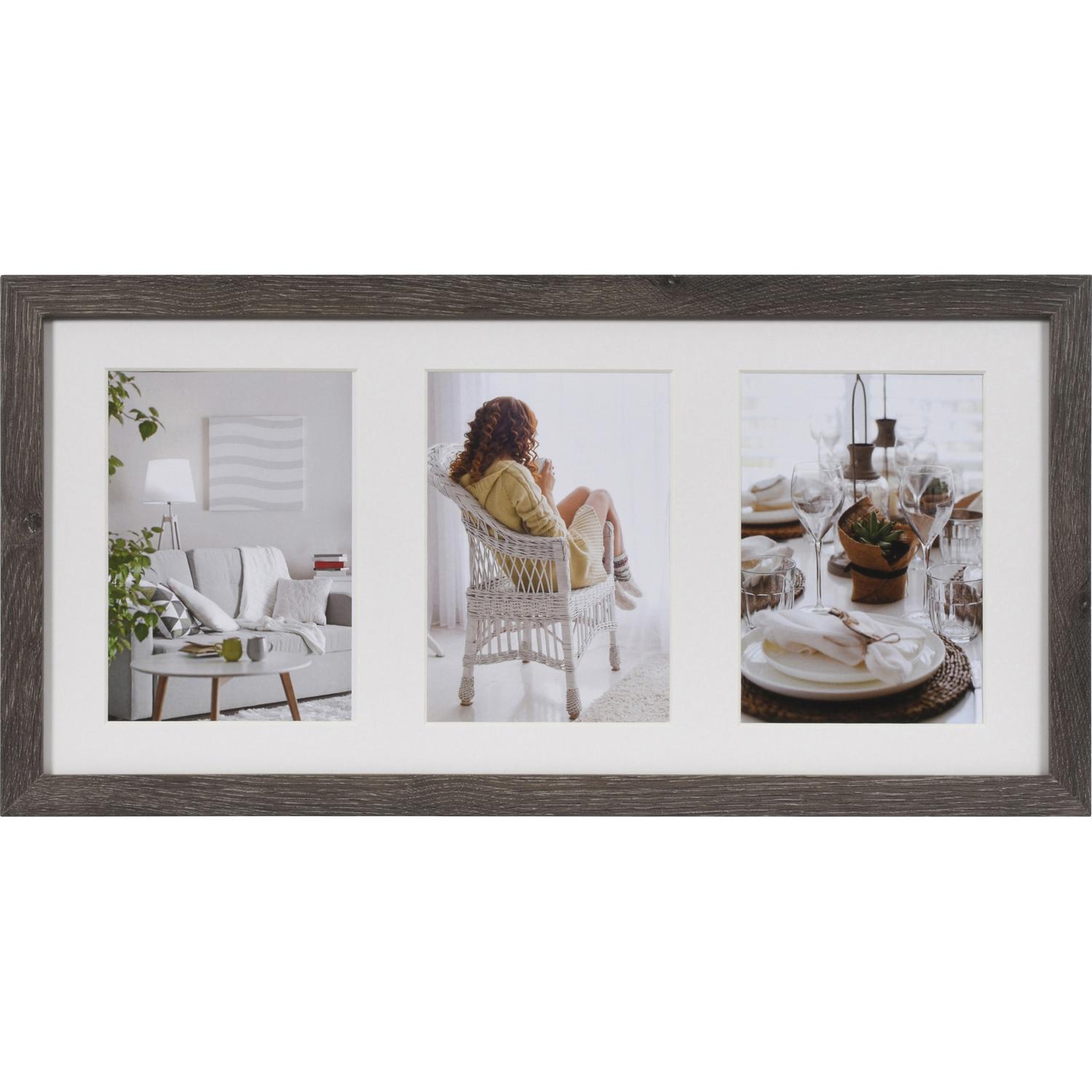 Fotolijst - Henzo - Modern Gallery - Collagelijst voor 3 foto's - Fotomaat 13x18 cm - Donkergrijs