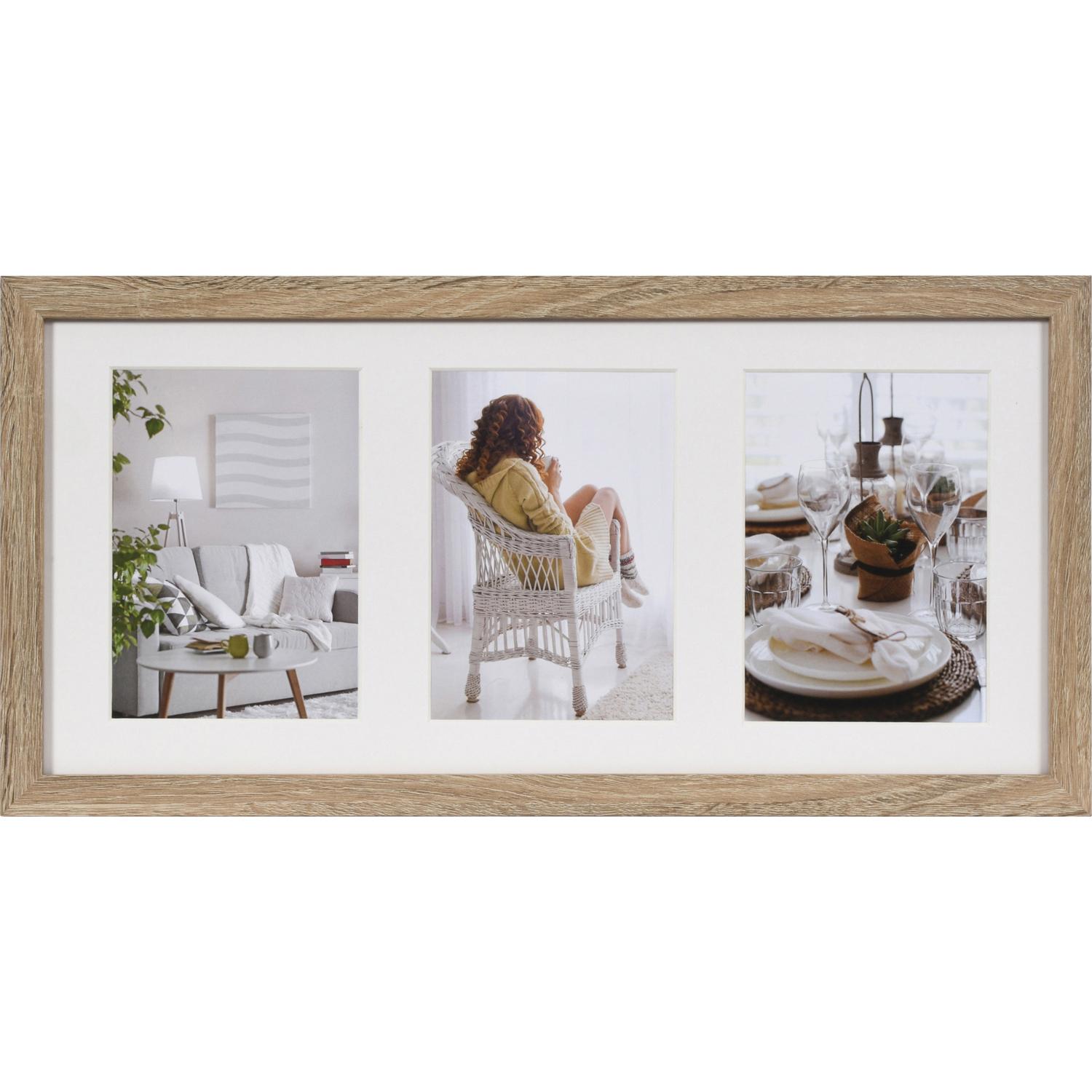 Fotolijst - Henzo - Modern Gallery - Collagelijst voor 3 foto's - Fotomaat 13x18 cm - Lichtbruin