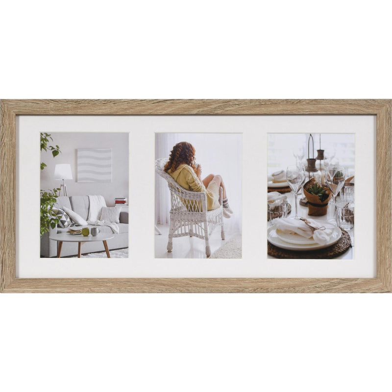 Fotolijst - Henzo - Modern Gallery - Collagelijst voor 3 foto's - Fotomaat 13x18 cm - Lichtbruin