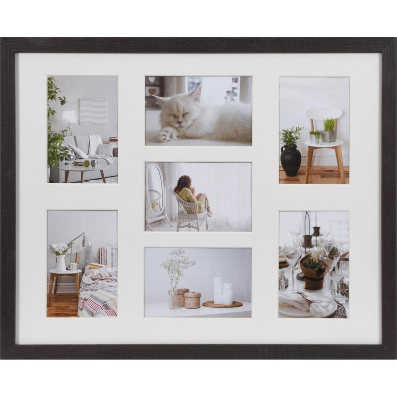 Fotolijst - Henzo - Modern Gallery - Collagelijst voor 7 foto's - Fotomaat 10x15 cm - Donkerbruin