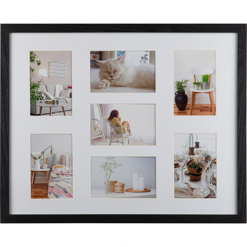 Fotolijst - Henzo - Modern Gallery - Collagelijst voor 7 foto's - Fotomaat 10x15 cm - Zwart