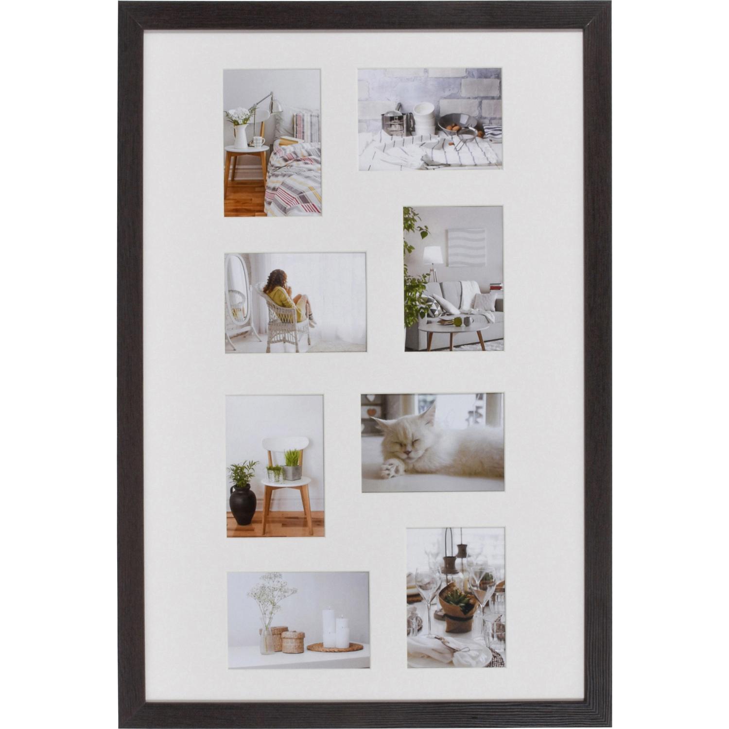 Fotolijst - Henzo - Modern Gallery - Collagelijst voor 8 foto's - Fotomaat 10x15 cm - Donkerbruin