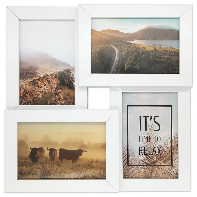Fotolijst - Henzo - Pure Barry - Collagelijst voor 4 foto's - Fotomaat 10x15 cm - Wit